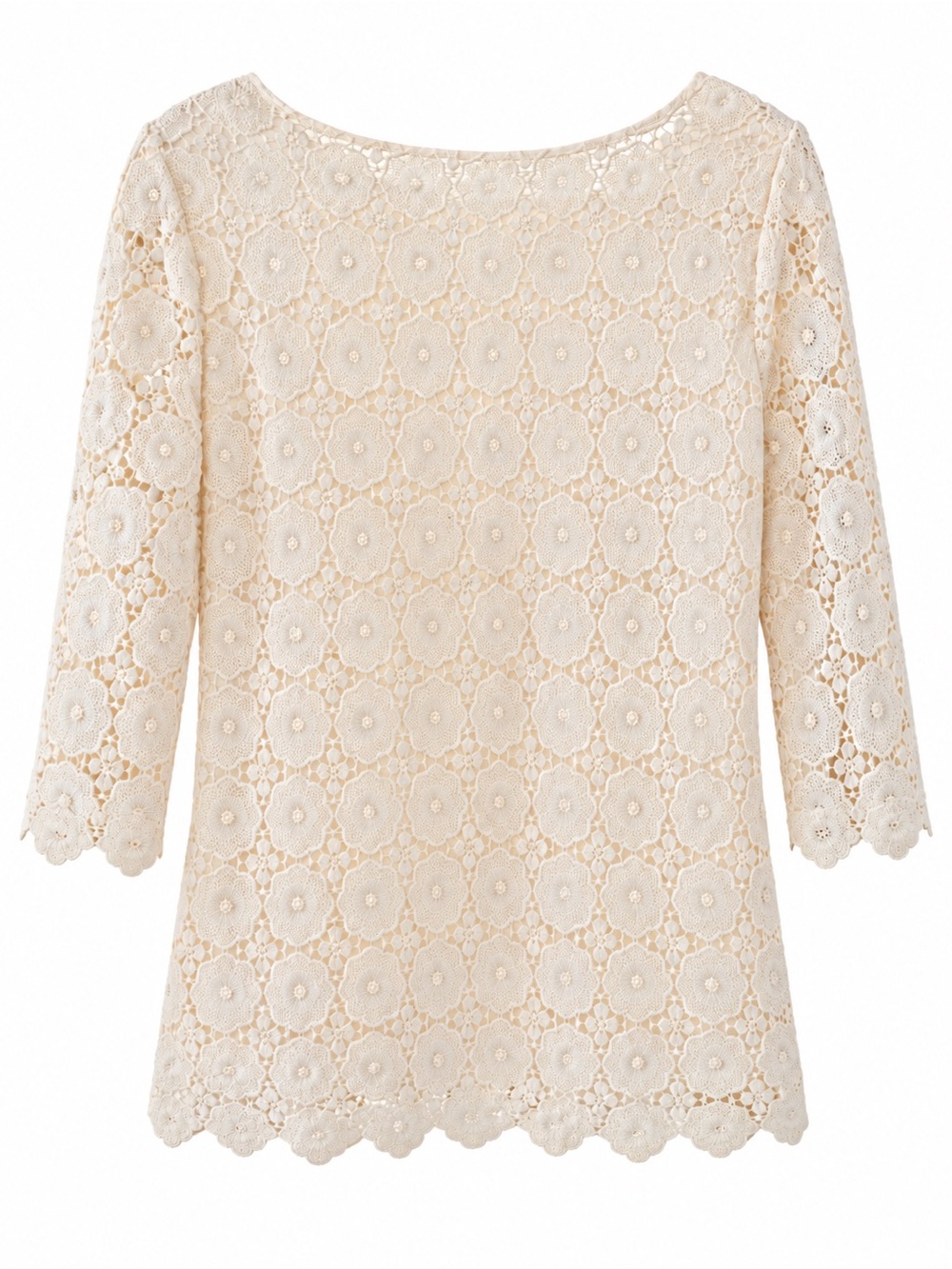 Talbots Woman Petites Ivory Floral Crochet Lace Tunic Top 18WP - Picture 5 of 5
